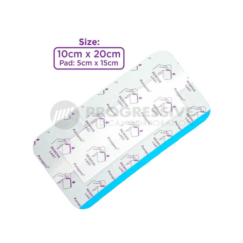 Panapore Waterproof Transparent Dressing with Absorbent Pad  10x20cm sold by 20s