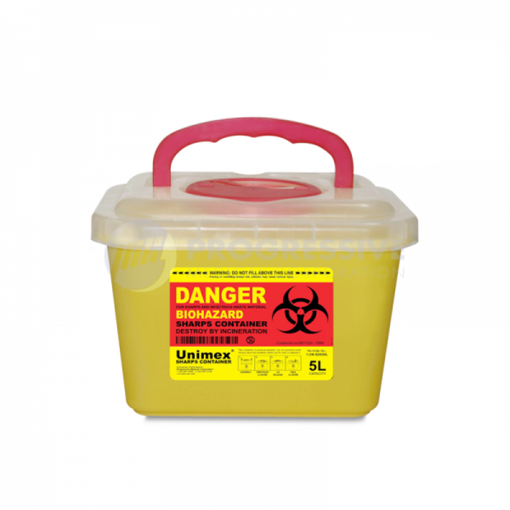 Sharps Disposal Safe 5.0Liters, Yellow