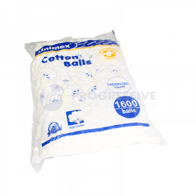 Unimex Absorbent Cotton Balls +/- 1600 balls