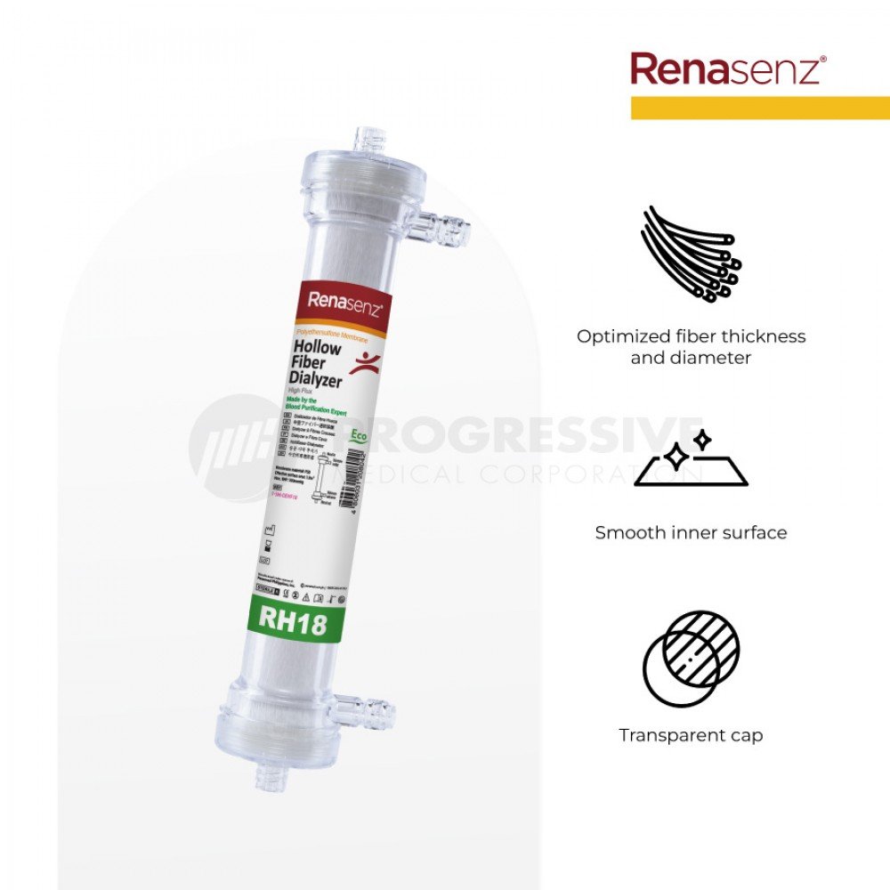 Renasenz Hollow Fiber Dialyzer ECO (High Flux) RH18